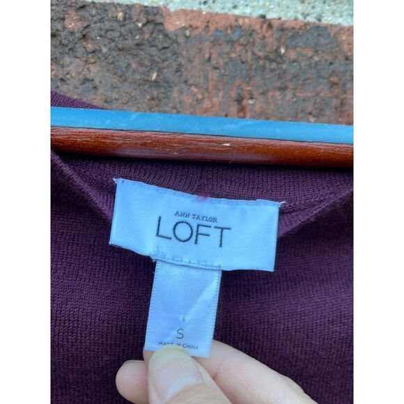 Ann Taylor LOFT Top womens small long sleeve boat neck sweater blouse wool blend - Picture 2 of 8